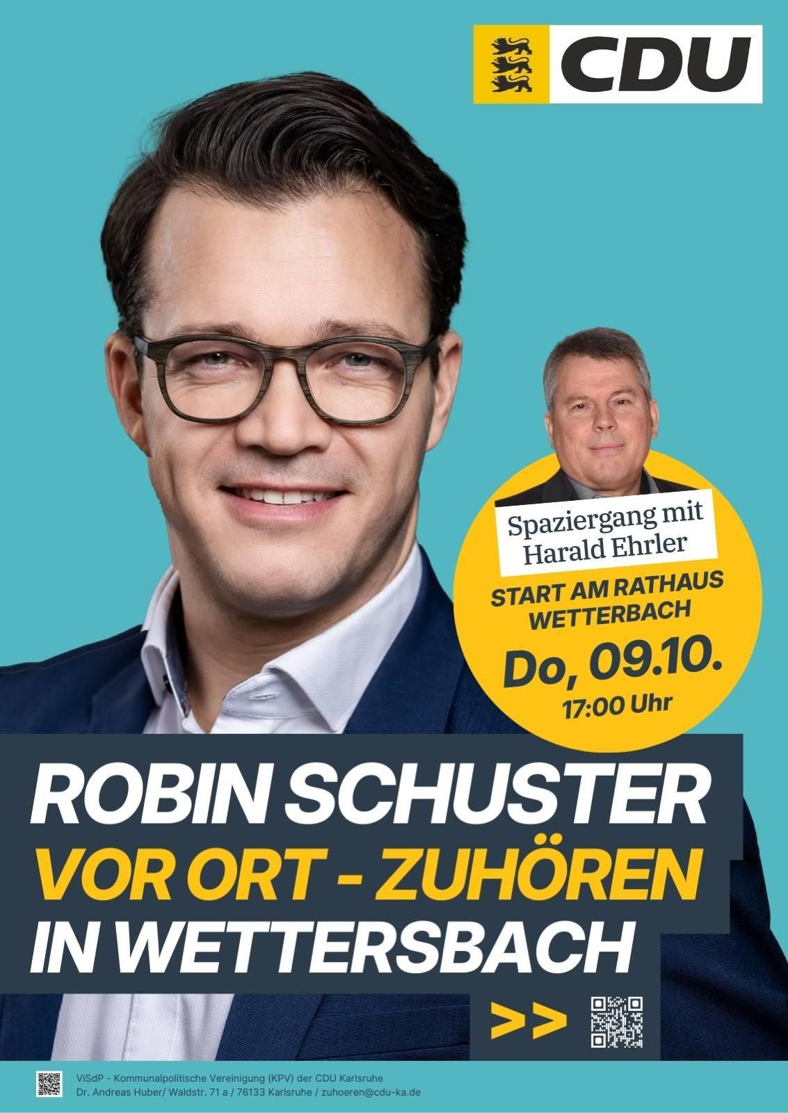 Rundgang durch den Ort mit dem Landtagskandidaten Robin Schuster